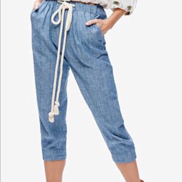 PRICE FIRM!💘 Free people everyday chambray pants - Picture 2 of 8